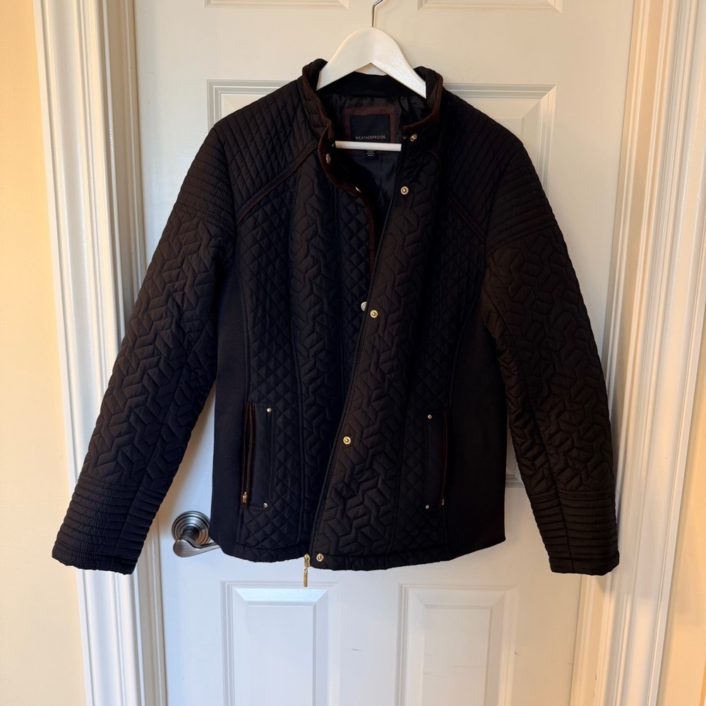 Weatherproof Black Quilted Utility Jacket